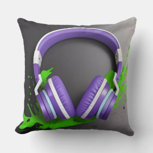 Coussin 🎧 Accent Musical Neon Audio Vibe 🎧