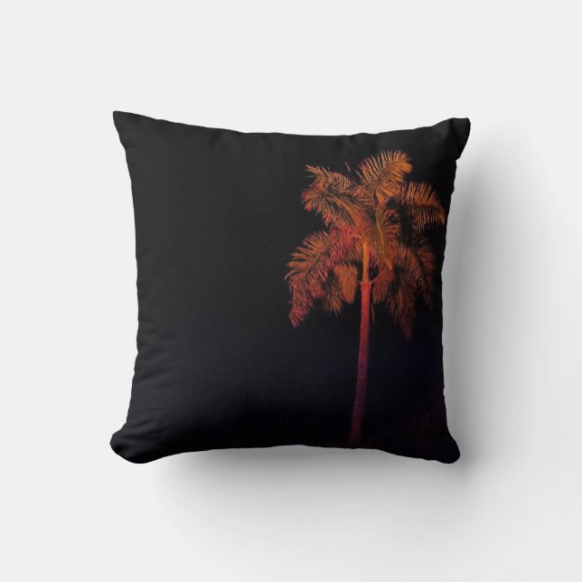 coussin accent noir avec palmier (Recto)