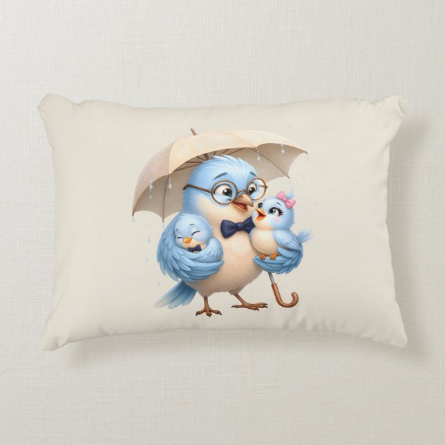 Coussin Accent Oiseau Papa Décor Famille (Devant)