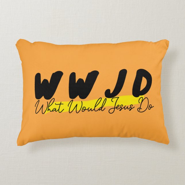 Coussin accent WWJD – « Que ferait Jésus » (Devant)