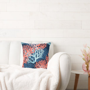 Coussin Accents de Corail Tropical