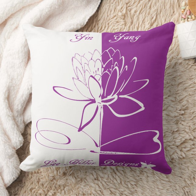 Coussin Accents de logo Lee Hiller Blanc Violet (Couverture)