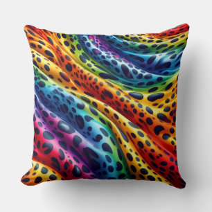 Coussin Accents Féminins Imprimé Léopard Arc-en-Ciel