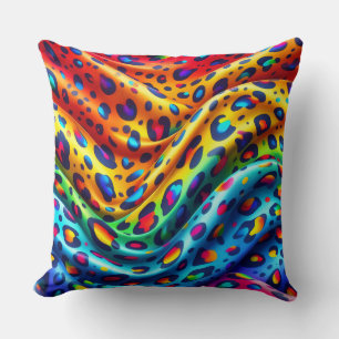Coussin Accents Féminins Imprimé Léopard Arc-en-Ciel