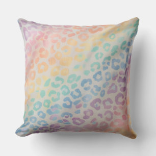 Coussin Accents pastel à l'aquarelle Imprimé léopard arc