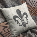 Coussin Accents vintages Ephémère Française Fleur De Lis<br><div class="desc">Fleur De Lis contre un Ephemera Designer français vintage Coussin de décoration</div>