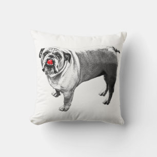 Coussin Accentuation de Bulldog Coin Ruban