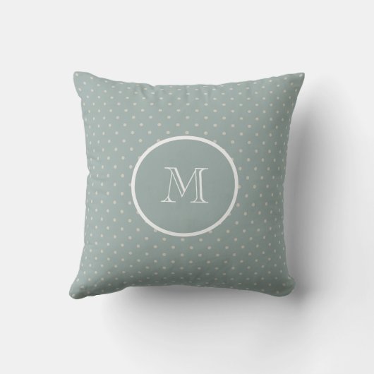 Coussin Accentuation de point de Polka bleu monogramme (Verso)