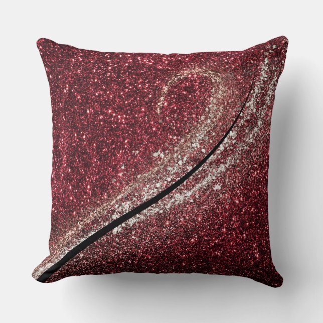 Coussin Accentuation moderne de la Parties scintillant rou (Recto)