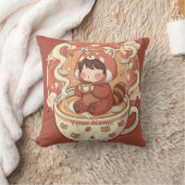 Coussin accentueux avec petit panda roux pour café (Couverture)