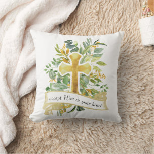Coussin Acceptez Jésus dans votre coeur - Foi chrétienne