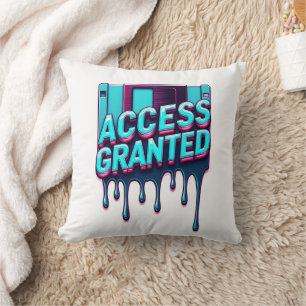 Coussin Accès Autorisé Graphisme de Disque Dur Retro Hac