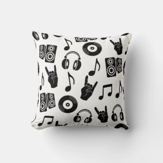 Coussin Accessoires musicaux : Motif Vintage monochrome.
