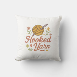 Coussin Accro au fil Design pour amateur de crochet mignon