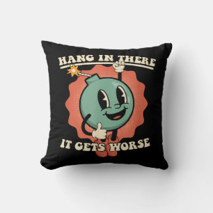 Coussin Accroche-toi, ça empire, bombe dessin animé drôle