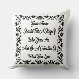 Coussin Accueil Citation blanche [ Couleur personnalisée ]