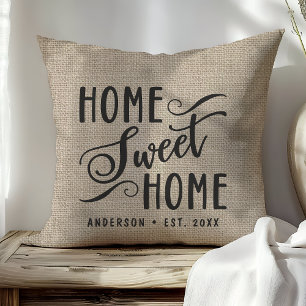 Coussin Accueil Douillet Personnalisé en Faux Burlap Rusti