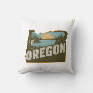 Coussin Accueil État Retro Couleur Oregon