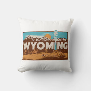 Coussin Accueil État Wyoming Couleur rétro