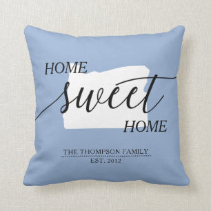 Coussin Accueil Famille Sweet Home OU État Nom de famille 