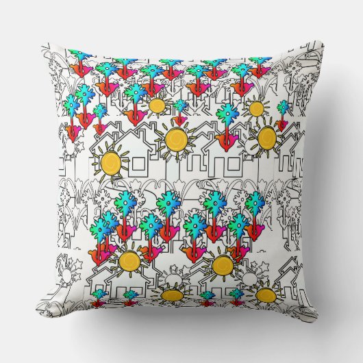 Coussin Accueil Fleurs Soleil (Recto)