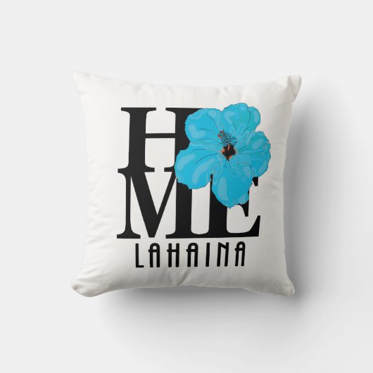 Coussin ACCUEIL Hibiscus bleu de Lahaina (Recto)