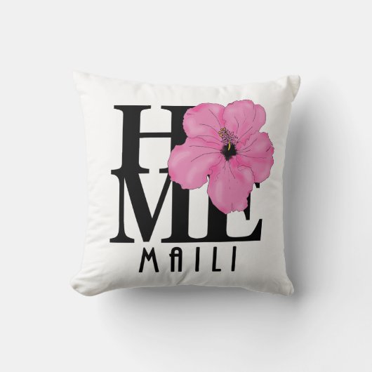 Coussin ACCUEIL Maili Hawaii rose (Recto)