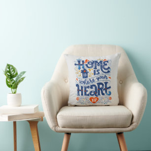 Coussin Accueil où votre coeur est Jouer l'oreiller