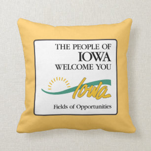 Coussin Accueil panneau routier vers Iowa - Etats-Unis