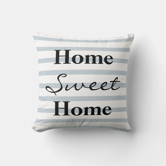 Coussin Accueil personnalisé rayé Sweet Home (Recto)