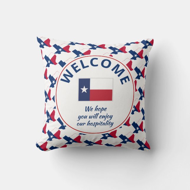 Coussin Accueil personnalisé TEXAS moderne (Recto)
