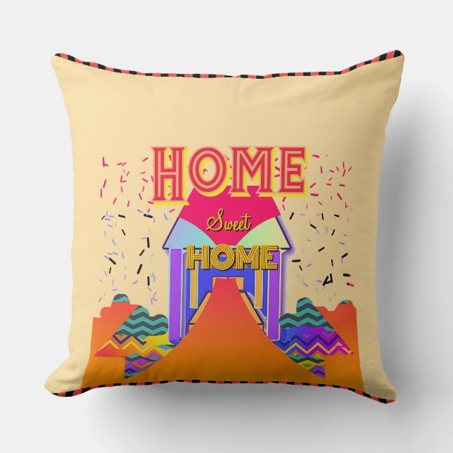 Coussin Accueil Sweet Accueil Beige Rouge Reverse (Recto)