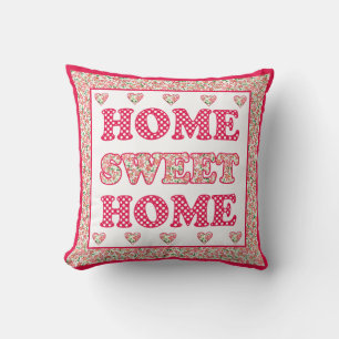 Coussin Accueil Sweet Home Coussin, rouge et blanc Mix'n'M
