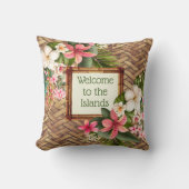 Coussin Accueil tropical customisé aux îles (Recto)