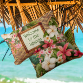 Coussin Accueil tropical customisé aux îles