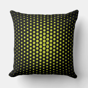 Coussin Acid Green Techno Dots Moderne Noir
