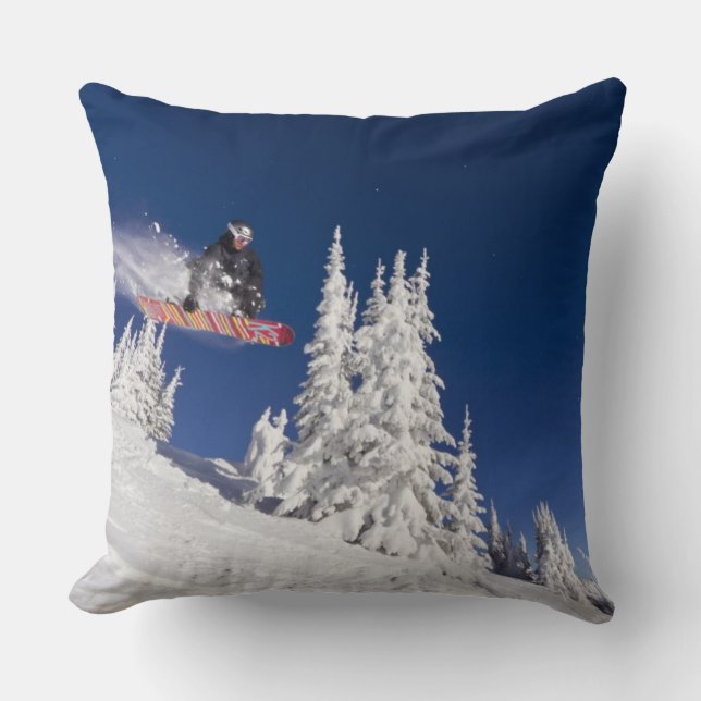 Coussin Action de snowboard à Whitefish Mountain Resort (Recto)