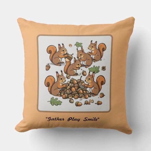 Coussin "Activité de l'écureuil de noisette (Recto)