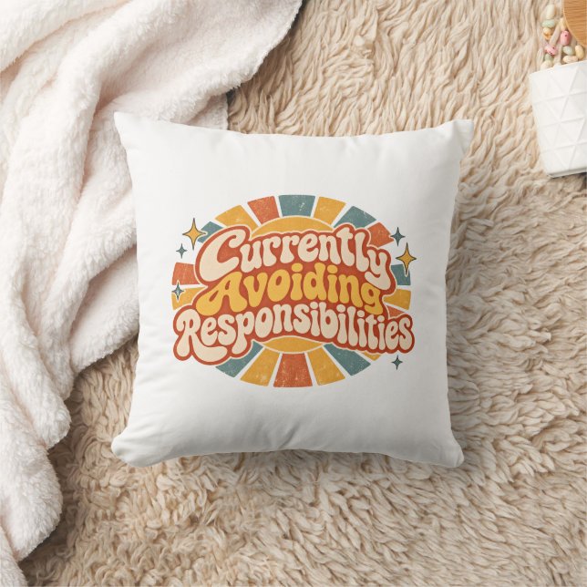 Coussin Actuellement en train d'éviter les responsabilités (Couverture)