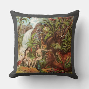 Coussin Adam et Eve au jardin