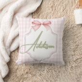 Coussin Addison personnalisé Baby Girl Nursery Bow&En vich (Couverture)