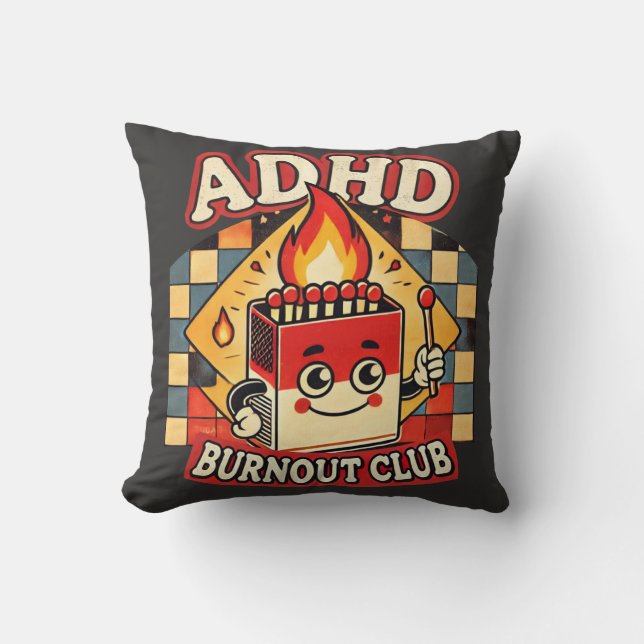 Coussin adhd burnout club  (Recto)