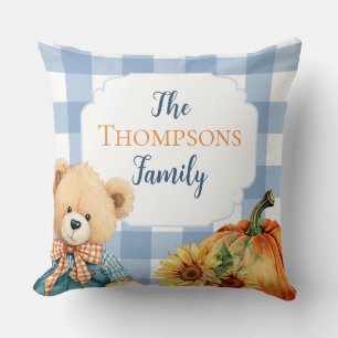 Coussin Adieu gracieux - Citation d'automne et frontière C