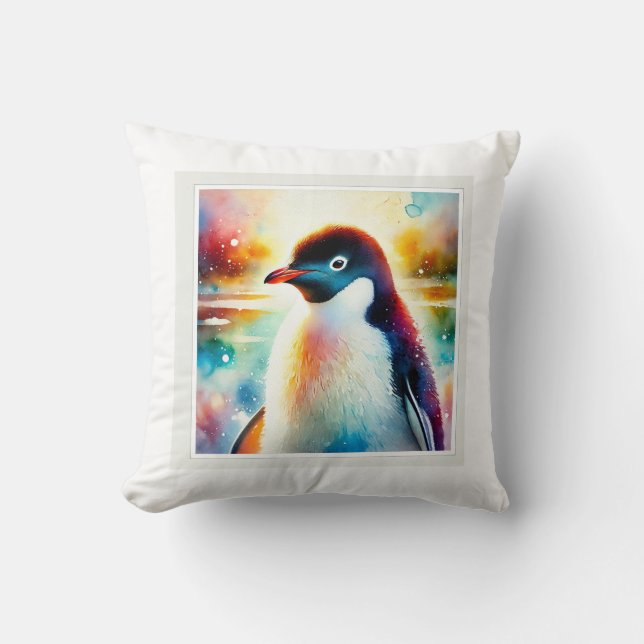 Coussin Adlie Penguin 210624AREF105 - Watercolor (Recto)