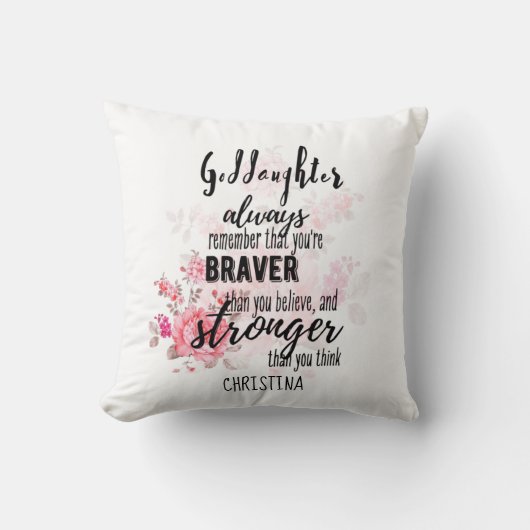 Coussin Adolescent GODDAUGHTER Citation Motivationnelle Fl (Recto)