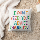 Coussin Adolescent pas de conseil merci grand (Couverture)