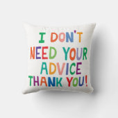 Coussin Adolescent pas de conseil merci grand (Verso)