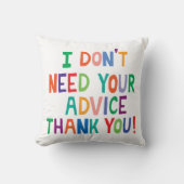 Coussin Adolescent pas de conseil merci grand (Recto)