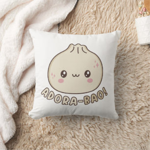 Coussin Adora-Bao Cute Kawaii Bao Louveur de jeu de mots