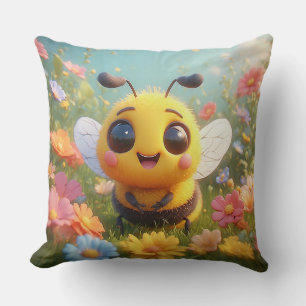 Coussin Adorable abeille à miel de dessin animé